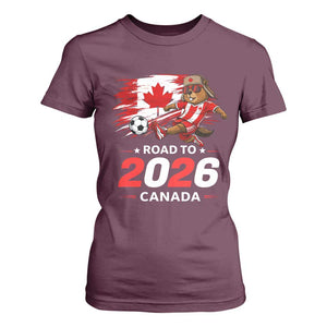 Proud Canada Soccer Beaver T Shirt For Women Road To 2026 TS12 Maroon Print Your Wear