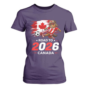 Proud Canada Soccer Beaver T Shirt For Women Road To 2026 TS12 Purple Print Your Wear