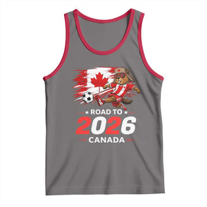 Proud Canada Soccer Beaver Tank Top Road To 2026 TS12 Deep Heather Red Print Your Wear