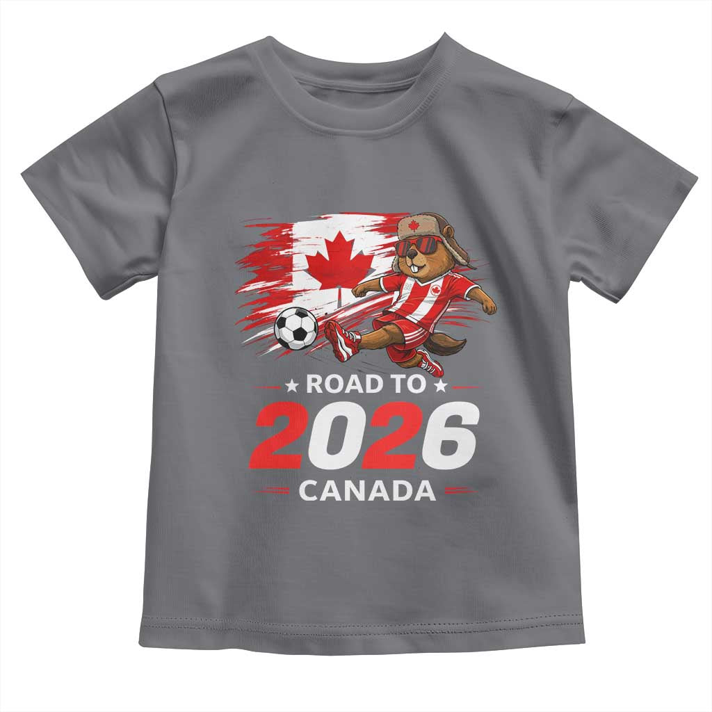 Proud Canada Soccer Beaver Toddler T Shirt Road To 2026 TS12 Charcoal Print Your Wear