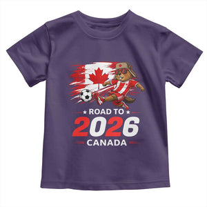 Proud Canada Soccer Beaver Toddler T Shirt Road To 2026 TS12 Purple Print Your Wear