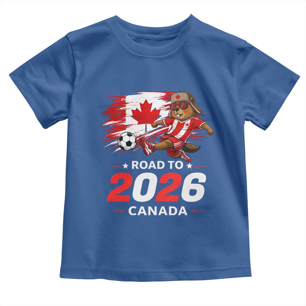 Proud Canada Soccer Beaver Toddler T Shirt Road To 2026 TS12 Royal Blue Print Your Wear