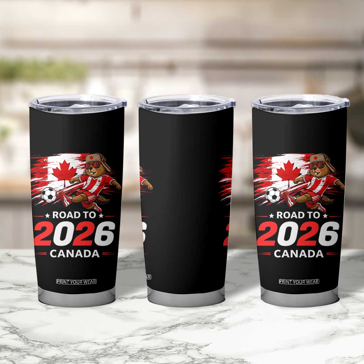 Proud Canada Soccer Beaver Tumbler Cup Road To 2026 TS12 Print Your Wear