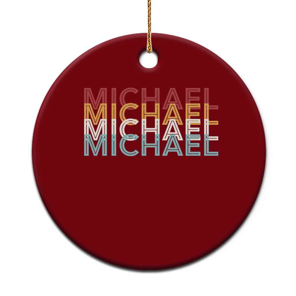 Michael Birthday Gift Ceramic Ornament Vintage Retro Michael Name Typography TS12 1pc Red Print Your Wear
