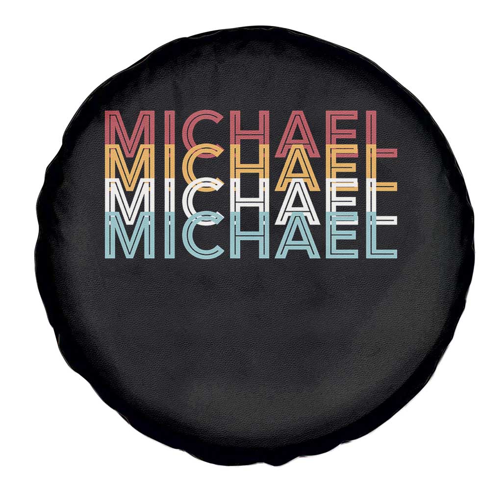 Michael Birthday Gift Spare Tire Cover Vintage Retro Michael Name Typography TS12 Print Your Wear