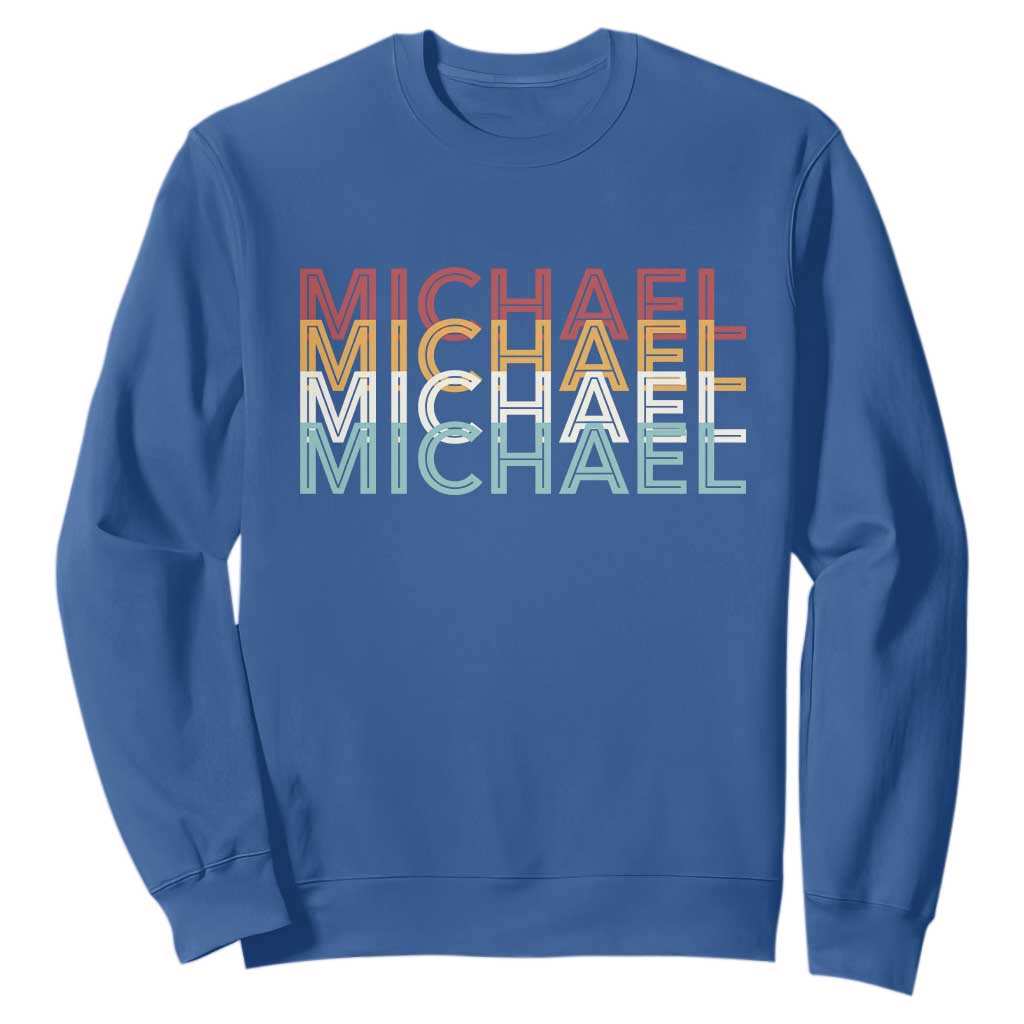 Michael Birthday Gift Sweatshirt Vintage Retro Michael Name Typography TS12 Royal Blue Print Your Wear