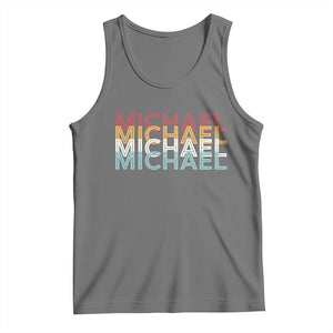 Michael Birthday Gift Tank Top Vintage Retro Michael Name Typography TS12 Black Heather Print Your Wear