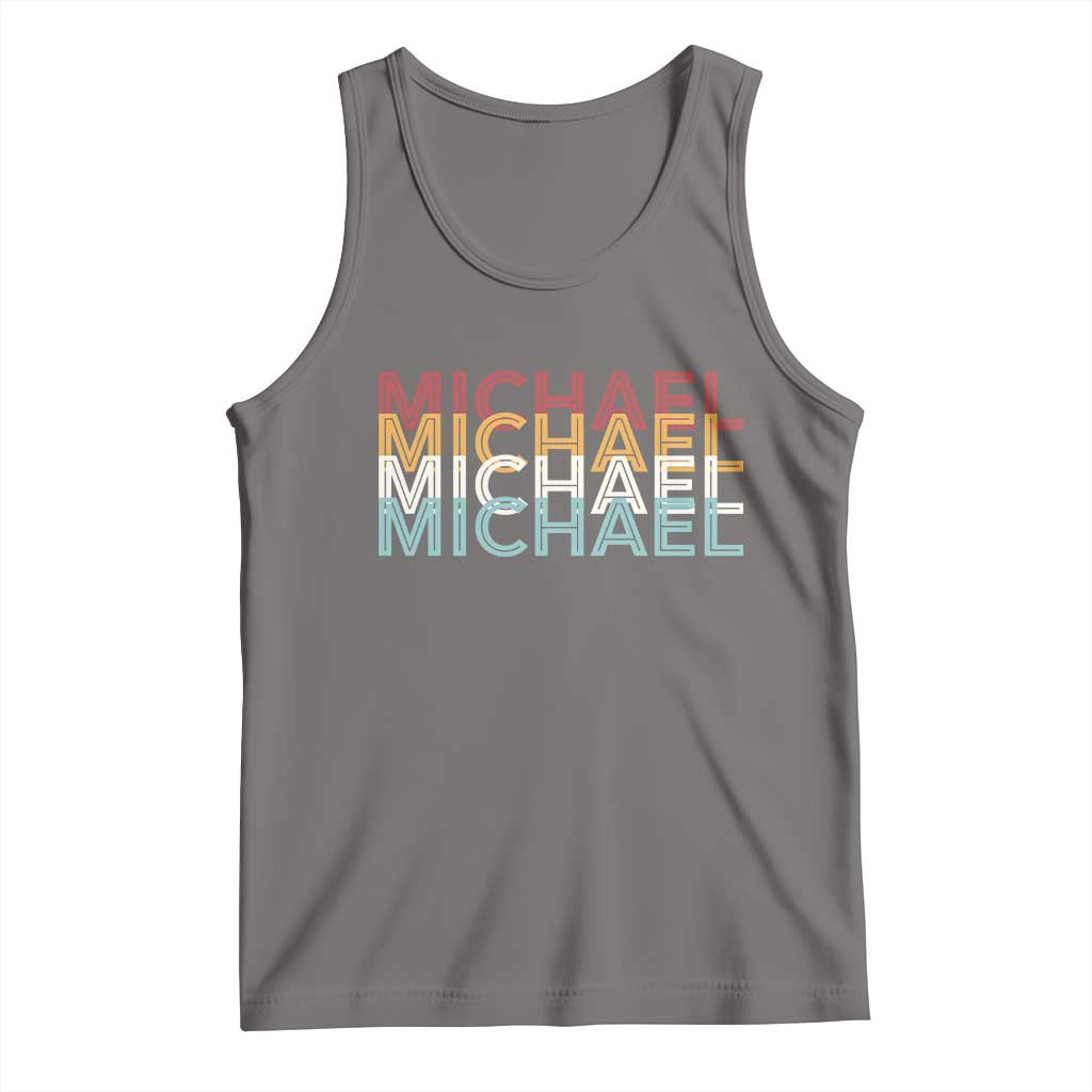 Michael Birthday Gift Tank Top Vintage Retro Michael Name Typography TS12 Deep Heather Print Your Wear