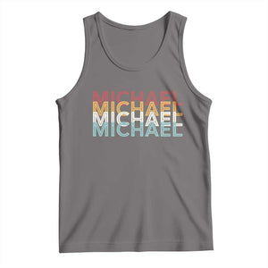 Michael Birthday Gift Tank Top Vintage Retro Michael Name Typography TS12 Deep Heather Print Your Wear