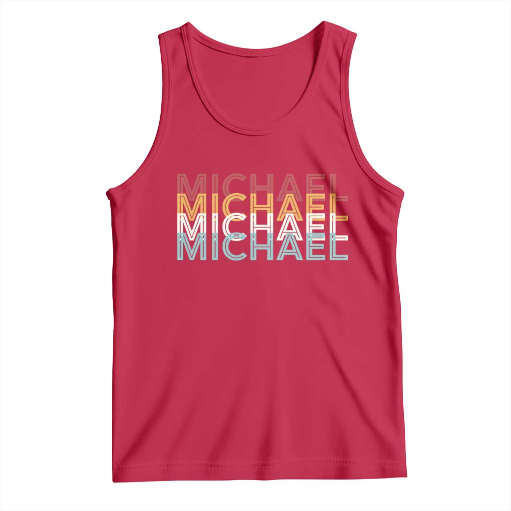 Michael Birthday Gift Tank Top Vintage Retro Michael Name Typography TS12 Red Print Your Wear