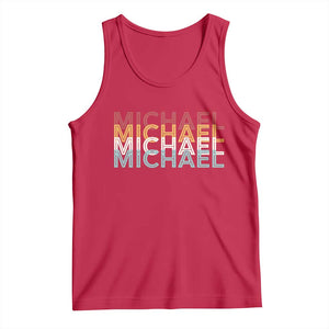 Michael Birthday Gift Tank Top Vintage Retro Michael Name Typography TS12 Red Print Your Wear