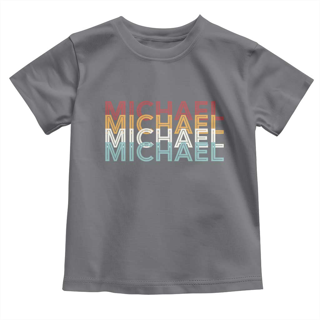 Michael Birthday Gift Toddler T Shirt Vintage Retro Michael Name Typography TS12 Charcoal Print Your Wear