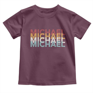 Michael Birthday Gift Toddler T Shirt Vintage Retro Michael Name Typography TS12 Maroon Print Your Wear