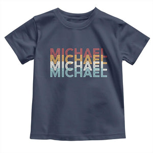 Michael Birthday Gift Toddler T Shirt Vintage Retro Michael Name Typography TS12 Navy Print Your Wear