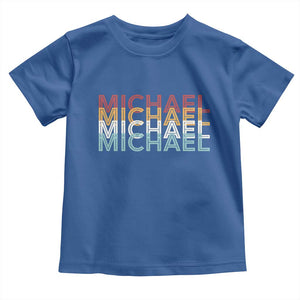 Michael Birthday Gift Toddler T Shirt Vintage Retro Michael Name Typography TS12 Royal Blue Print Your Wear
