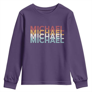 Michael Birthday Gift Youth Sweatshirt Vintage Retro Michael Name Typography TS12 Purple Print Your Wear