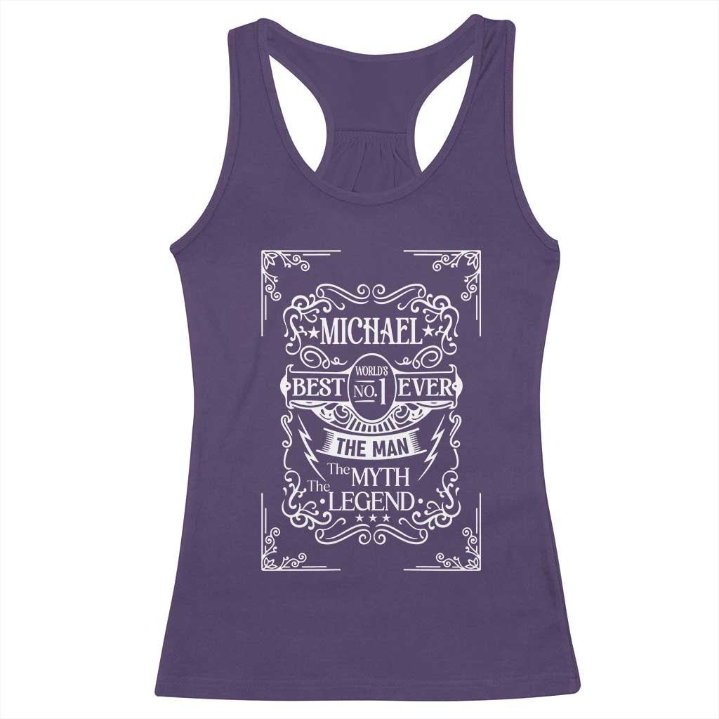 Michael The Man The Myth The Legend Racerback Tank Top Vintage Gift For Michael Name TS12 Purple Print Your Wear