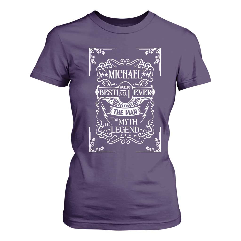 Michael The Man The Myth The Legend T Shirt For Women Vintage Gift For Michael Name TS12 Purple Print Your Wear