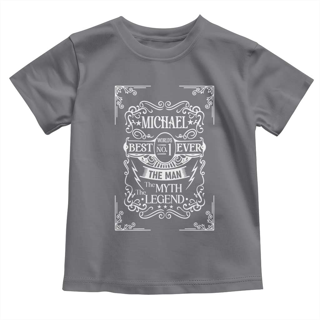 Michael The Man The Myth The Legend Toddler T Shirt Vintage Gift For Michael Name TS12 Charcoal Print Your Wear