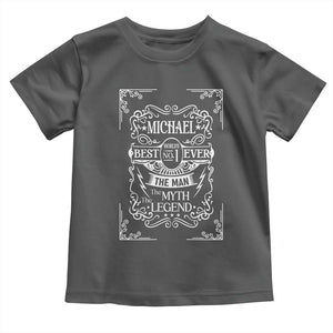 Michael The Man The Myth The Legend Toddler T Shirt Vintage Gift For Michael Name TS12 Dark Heather Print Your Wear