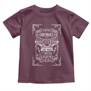Michael The Man The Myth The Legend Toddler T Shirt Vintage Gift For Michael Name TS12 Maroon Print Your Wear