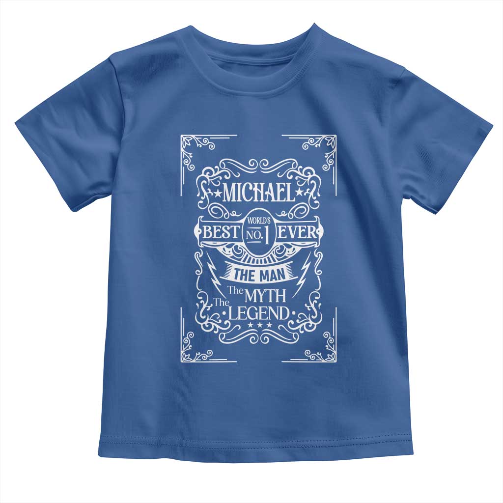 Michael The Man The Myth The Legend Toddler T Shirt Vintage Gift For Michael Name TS12 Royal Blue Print Your Wear