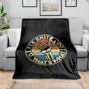 Vintage Skeleton Wrench Graphic Throw Blanket I Fix Shit Thats What I Do TS12 Print Your Wear