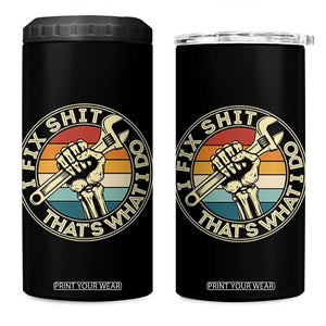 Vintage Skeleton Wrench Graphic 4 in 1 Can Cooler Tumbler I Fix Shit Thats What I Do TS12 One Size: 16 oz Black Print Your Wear