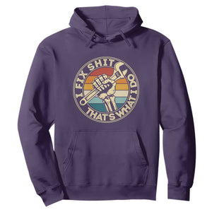 Vintage Skeleton Wrench Graphic Hoodie I Fix Shit Thats What I Do TS12 Purple Print Your Wear
