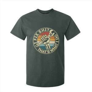 Vintage Skeleton Wrench Graphic T Shirt For Kid I Fix Shit Thats What I Do TS12 Dark Forest Green Print Your Wear