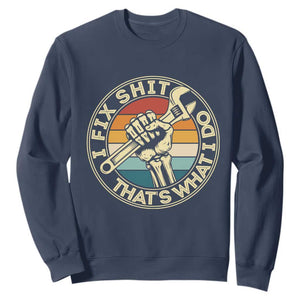 Vintage Skeleton Wrench Graphic Sweatshirt I Fix Shit Thats What I Do TS12 Navy Print Your Wear
