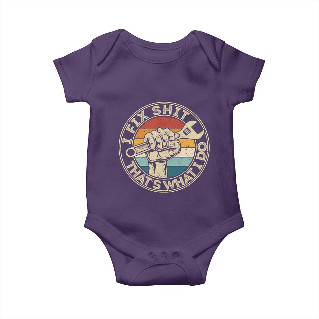 Auto Mechanic Dad Gift Baby Onesie Vintage I Fix Shit Thats What I Do TS12 Purple Print Your Wear