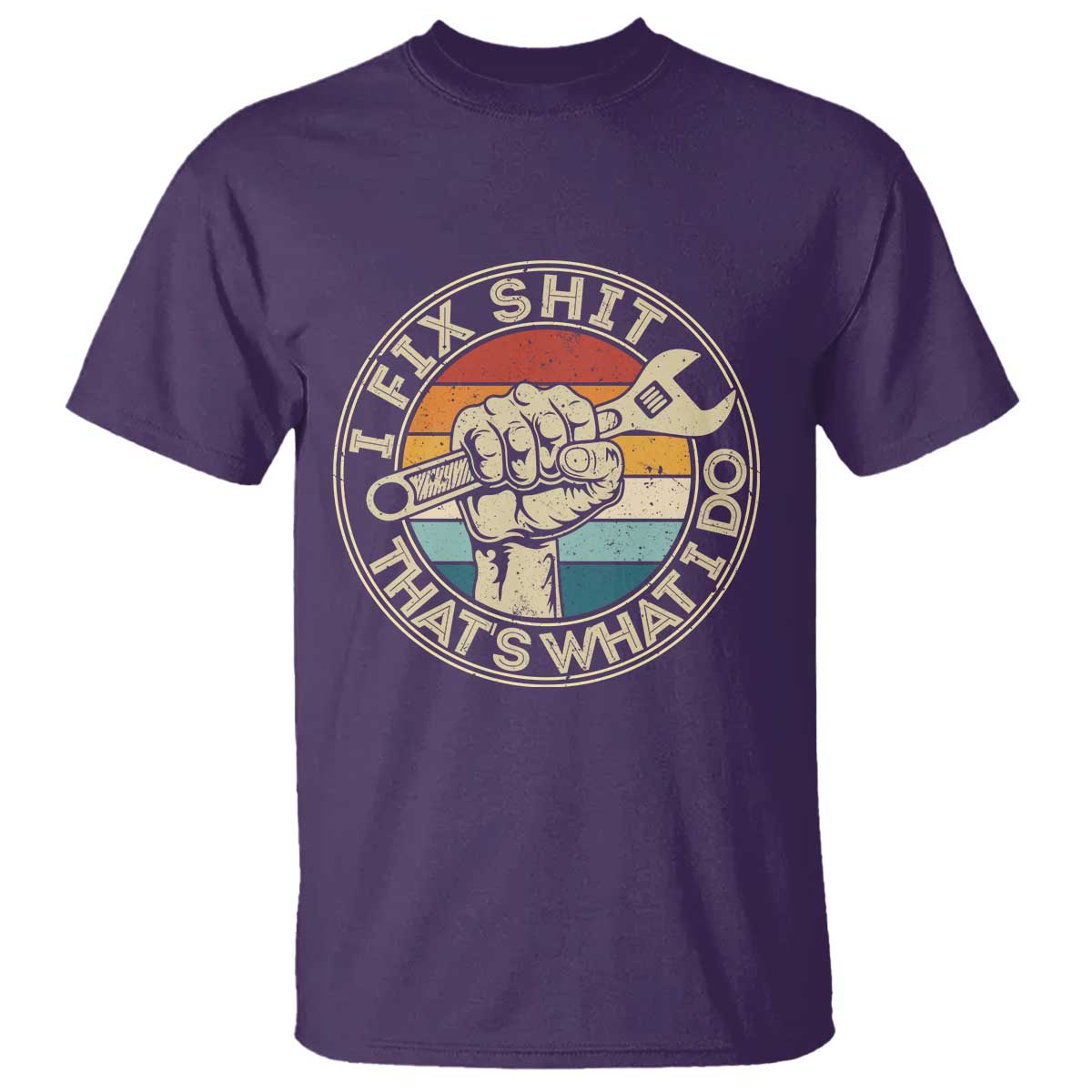 Auto Mechanic Dad Gift T Shirt Vintage I Fix Shit Thats What I Do TS12 Purple Print Your Wear