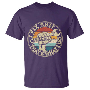 Auto Mechanic Dad Gift T Shirt Vintage I Fix Shit Thats What I Do TS12 Purple Print Your Wear