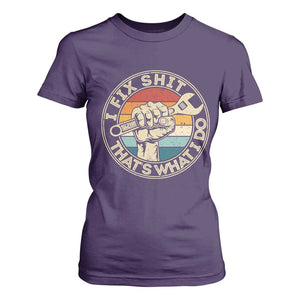 Auto Mechanic Dad Gift T Shirt For Women Vintage I Fix Shit Thats What I Do TS12 Purple Print Your Wear