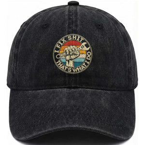 Auto Mechanic Dad Gift Washed Cotton Baseball Cap Vintage I Fix Shit Thats What I Do TS12 Print Your Wear