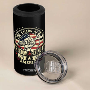 USA 250th Anniversary Patriotic Mechanic 4 in 1 Can Cooler Tumbler Freedom And Fixing It TS12 Print Your Wear