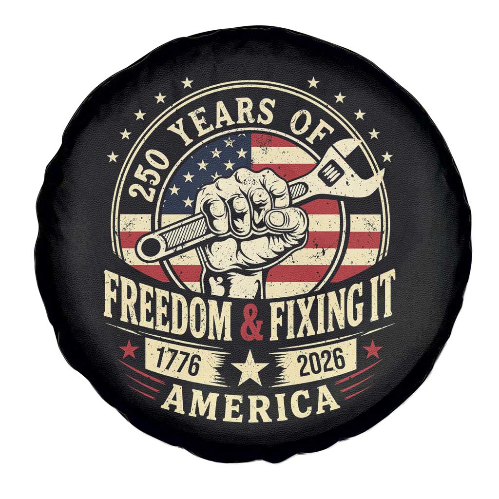 USA 250th Anniversary Patriotic Mechanic Spare Tire Cover Freedom And Fixing It TS12 Print Your Wear