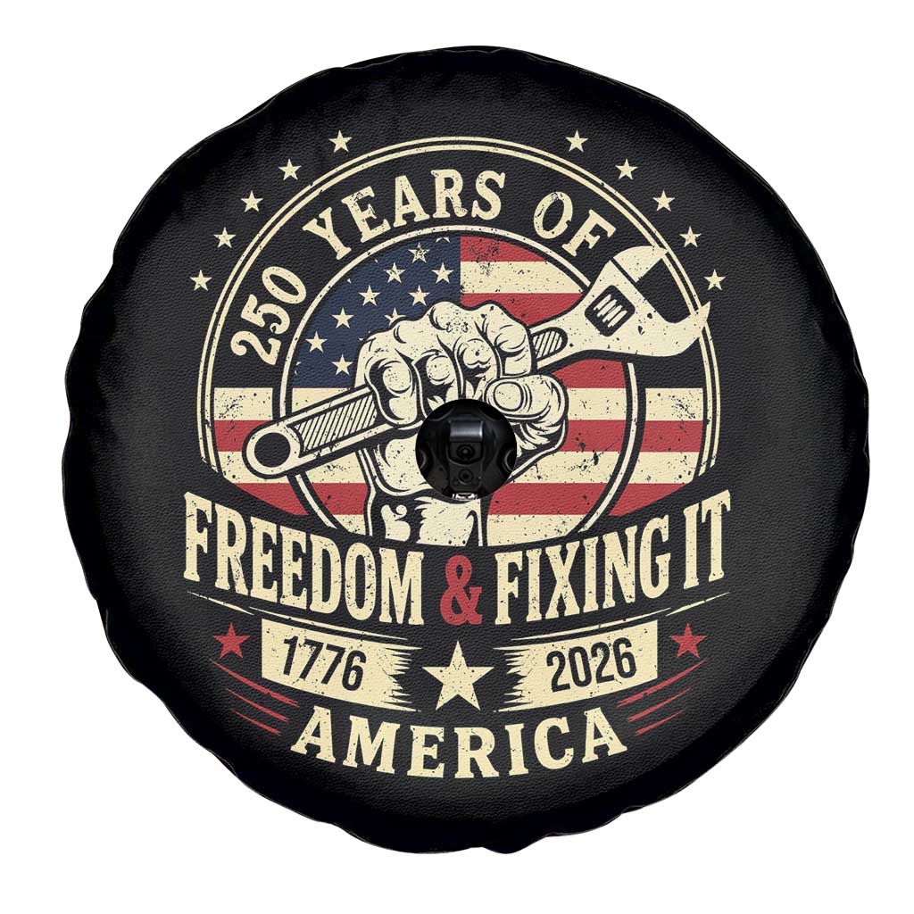 USA 250th Anniversary Patriotic Mechanic Spare Tire Cover Freedom And Fixing It TS12 Print Your Wear