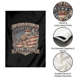 250 Years Of Fixing It Garden Flag America 250th Anniversary Mechanic TS12 Print Your Wear