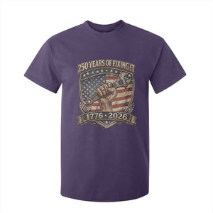 250 Years Of Fixing It T Shirt For Kid America 250th Anniversary Mechanic TS12 Purple Print Your Wear