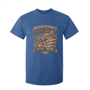 250 Years Of Fixing It T Shirt For Kid America 250th Anniversary Mechanic TS12 Royal Blue Print Your Wear