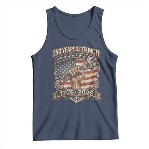 250 Years Of Fixing It Tank Top America 250th Anniversary Mechanic TS12 Navy Print Your Wear
