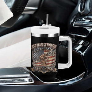 250 Years Of Fixing It Tumbler With Handle America 250th Anniversary Mechanic TS12 Print Your Wear