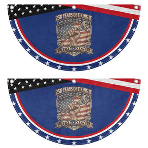 250 Years Of Fixing It Patriotic Fan Flag USA 250th Anniversary Mechanic