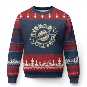 Funny Handyman Father's Day Gift Ugly Christmas Sweater I Fix Shit TS12 Navy Red Print Your Wear