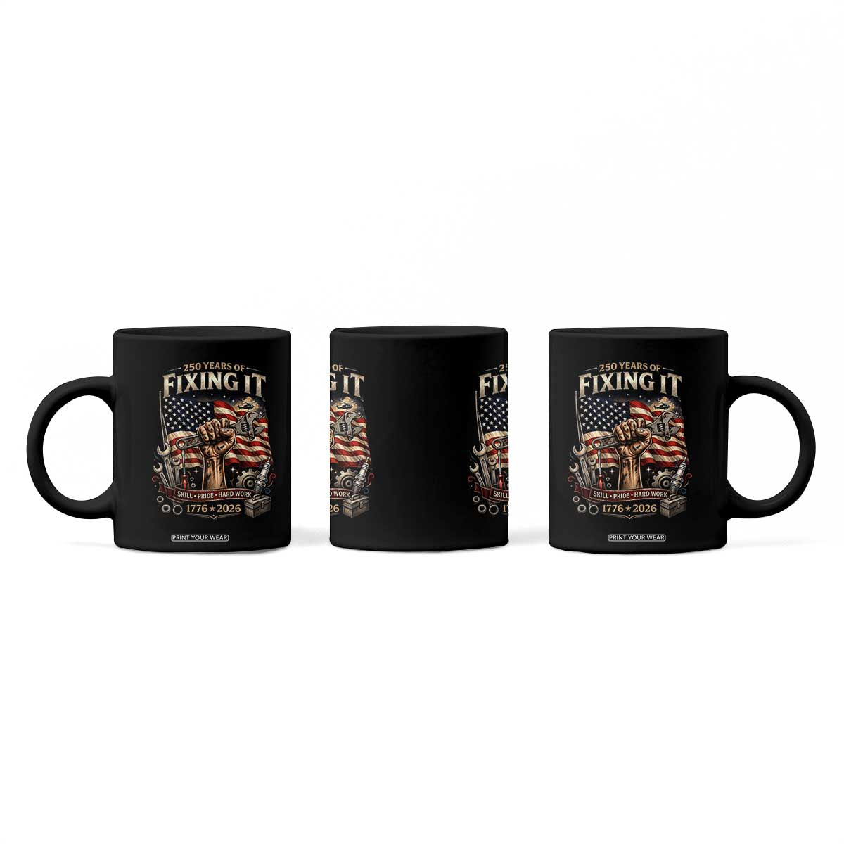 250 Years Of Fixing It Mechanic Pride Coffee Mug America 250 Anniversary Gift TS12 Print Your Wear