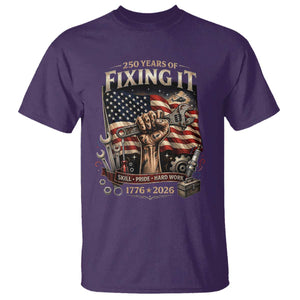 250 Years Of Fixing It Mechanic Pride T Shirt America 250 Anniversary Gift TS12 Purple Print Your Wear