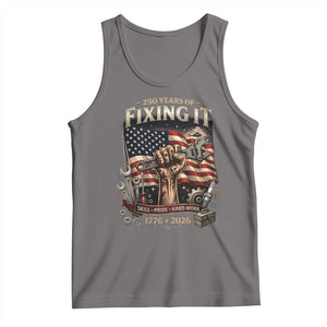 250 Years Of Fixing It Mechanic Pride Tank Top America 250 Anniversary Gift TS12 Deep Heather Print Your Wear