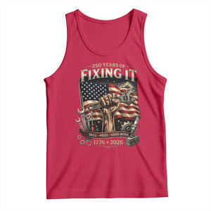250 Years Of Fixing It Mechanic Pride Tank Top America 250 Anniversary Gift TS12 Red Print Your Wear